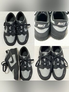 Nike Dunk Low GS Kids Size 2Y Gray Black White Sneakers IO2092-060